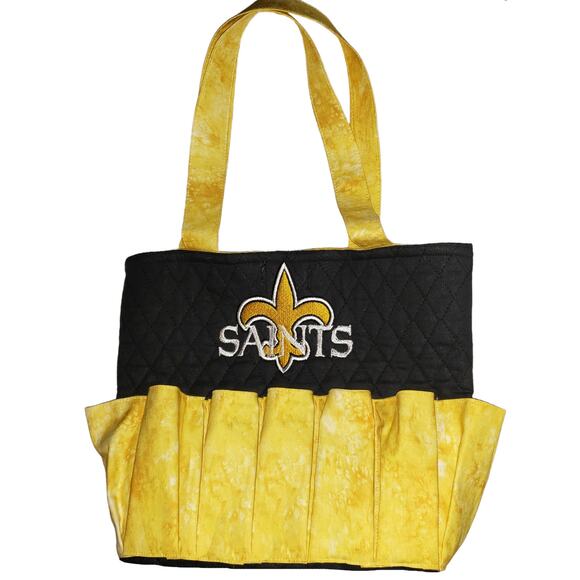 Hand crafted by ME Fleur-de-lis Bingo Makeup Bag for 12 exterior bush or dauber - Picture 2 of 6